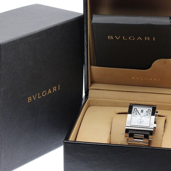BVLGARI Rettangolo RTC49S Date Chronograph White Dial Quartz Men's Watch_884169 - Picture 2 of 7